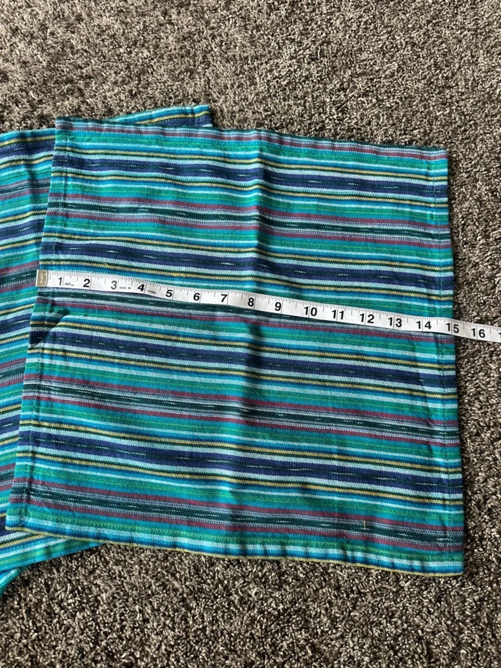 Handmade Authentic Guatemalan Blue Stripe Multicolored set of 4 Cotton Napkins